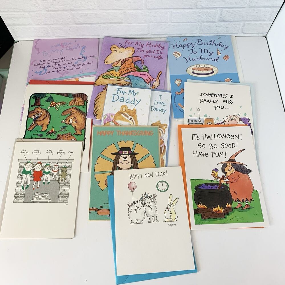Vintage 90s Humor Funny Mixed Lot of 10 Birthday Husband Greeting Cards NOS